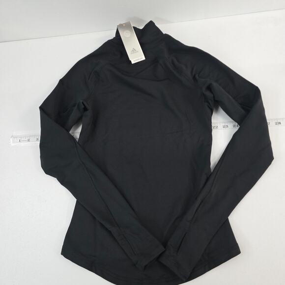 NWT Adidas aeroready mock neck running long sleeve compression black S womens - Picture 4 of 9